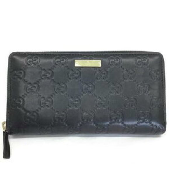 GUCCI long Wallet black leather - Picture 1 of 7